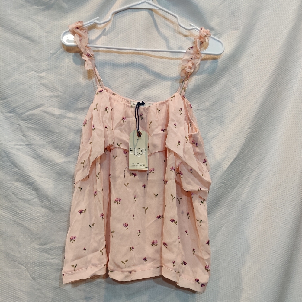 Ellor UK NWT Amber Ruffled Detail Cami Top